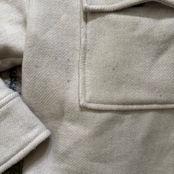 Zara Oversized Manteco Wool Blend Overshirt Shacket In Stone - Picture 3 of 9